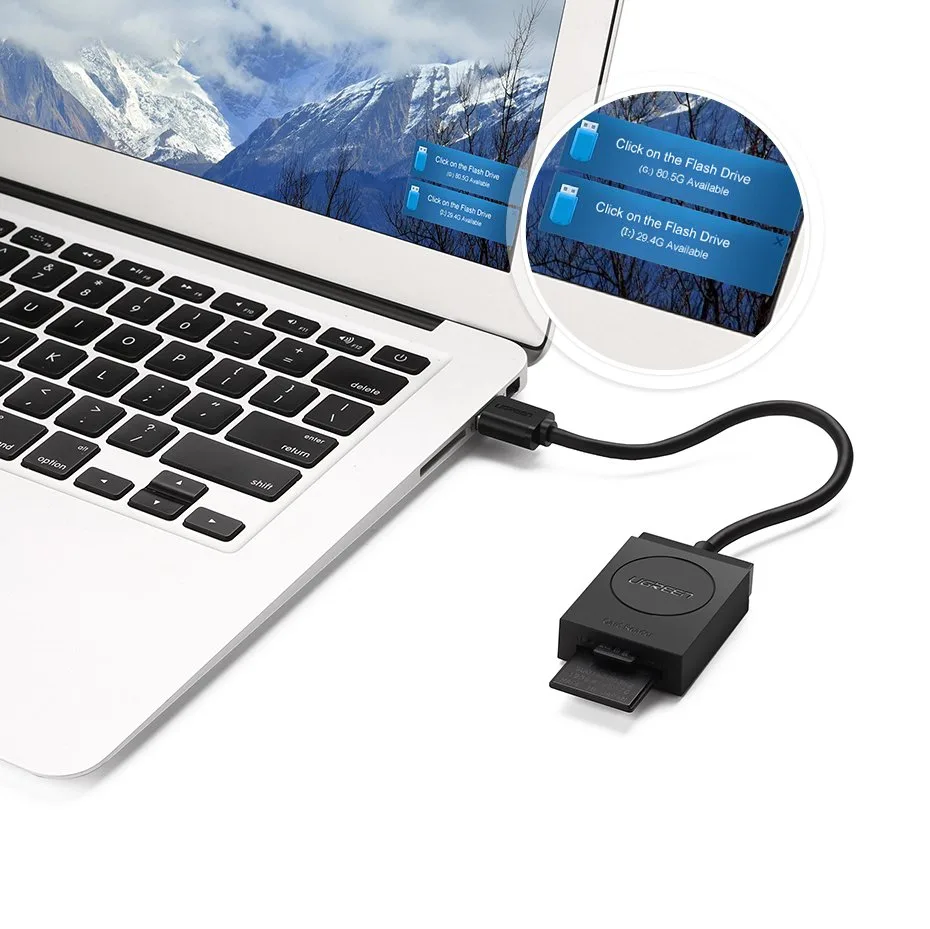 SD / micro SD memory card reader with USB 3.0 connector, 15 cm - black 4