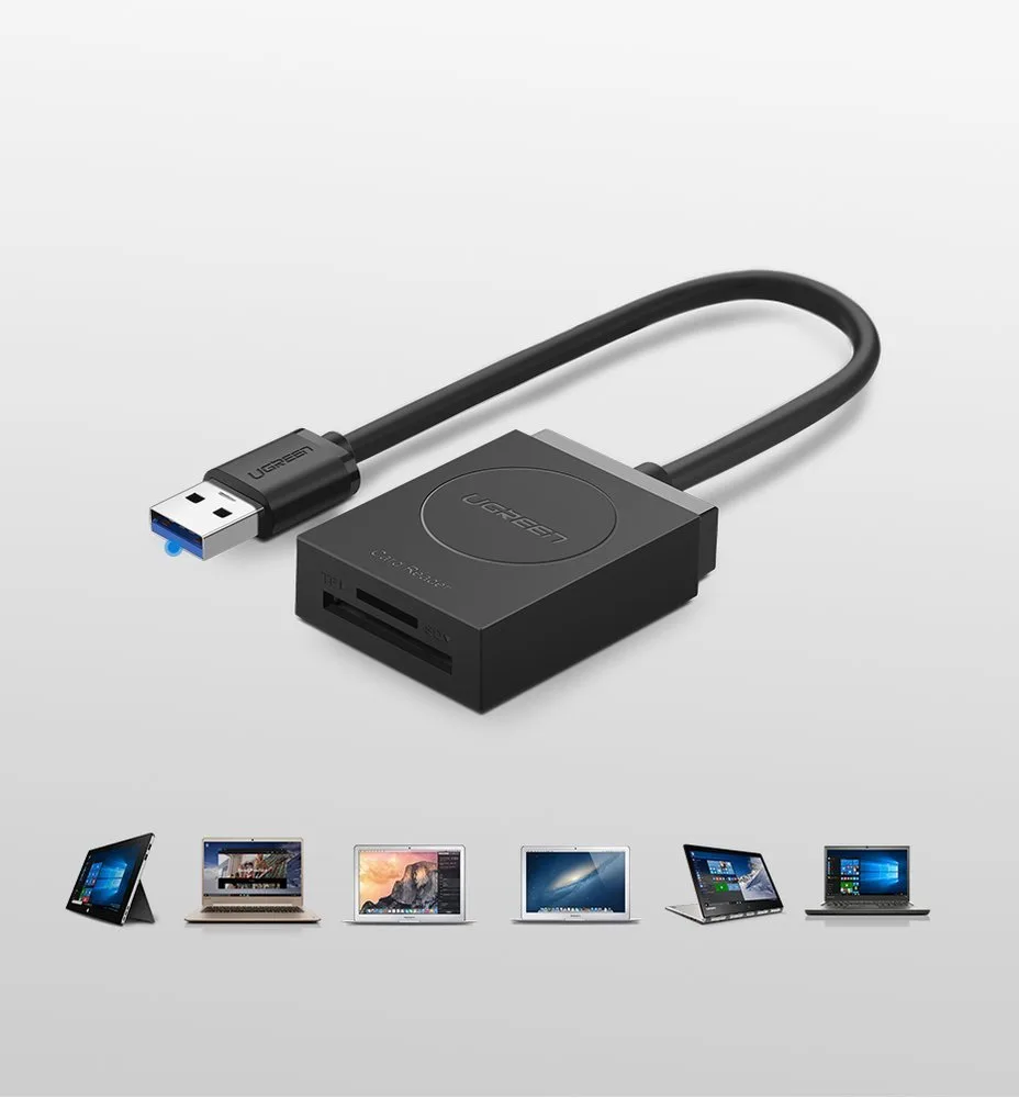 SD / micro SD memory card reader with USB 3.0 connector, 15 cm - black 6