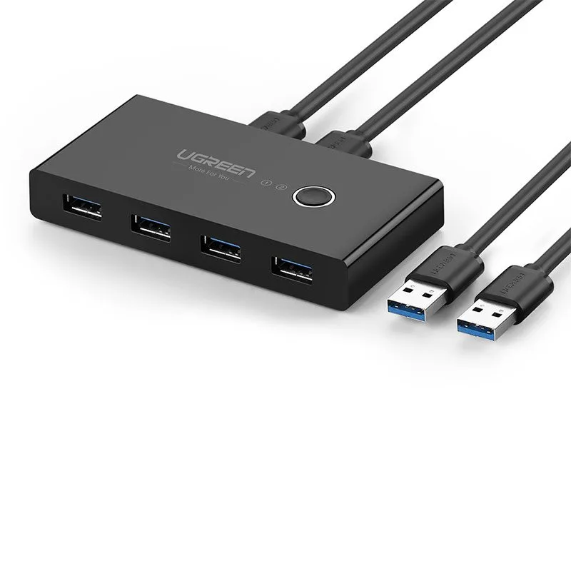 Kapcsolódoboz HUB 4x USB 2.0 kapcsoló USB hub két számítógéphez - fekete 4
