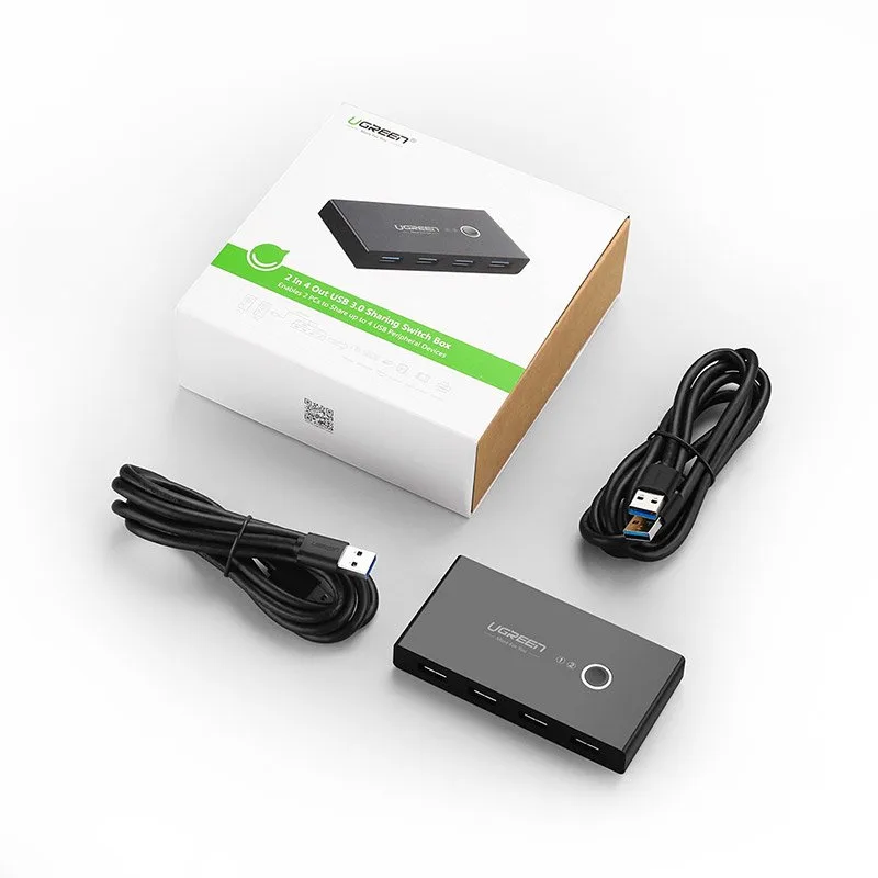 Kapcsolódoboz HUB 4x USB 2.0 kapcsoló USB hub két számítógéphez - fekete 7