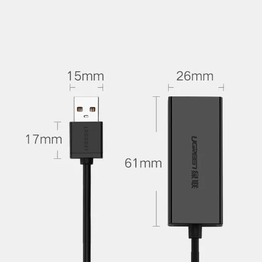 Külső RJ45 LAN hálózati kártya – USB 2.0 100 Mbps – fekete 11