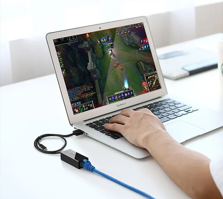 Külső RJ45 LAN hálózati kártya – USB 2.0 100 Mbps – fekete 3