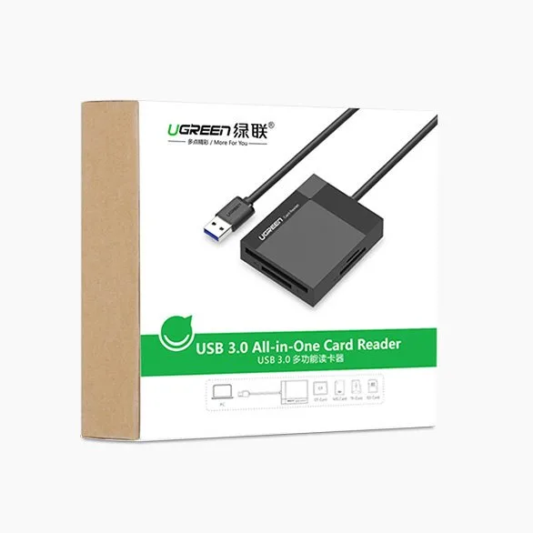SD / micro SD / CF / MS memóriakártya-olvasó USB 3.0 csatlakozóval - fekete 5