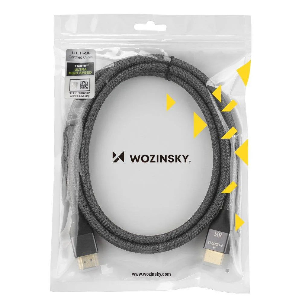 Cablu împletit HDMI 2.1 8K / 4K / 2K, rezistent și durabil, 2 m - argintiu 6