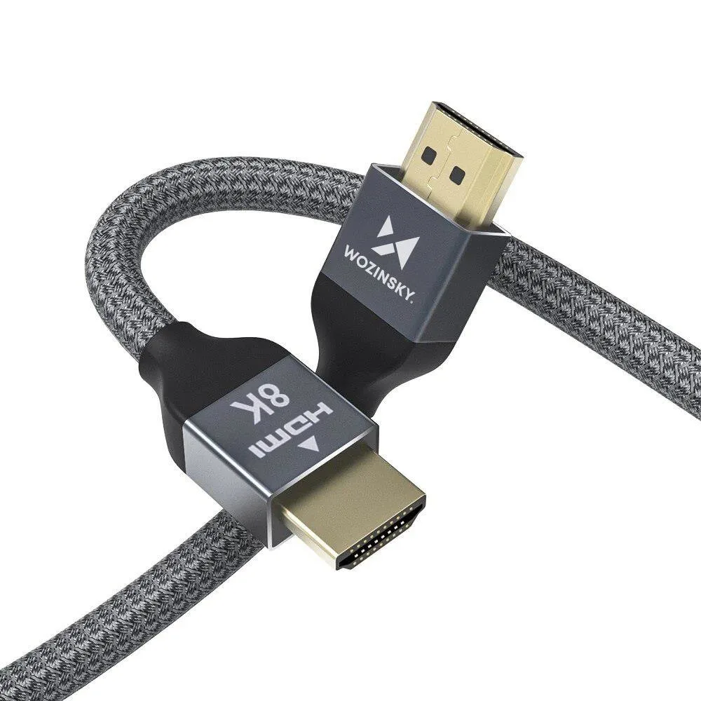 Cablu împletit HDMI 2.1 8K / 4K / 2K, rezistent și durabil, 2 m - argintiu 7