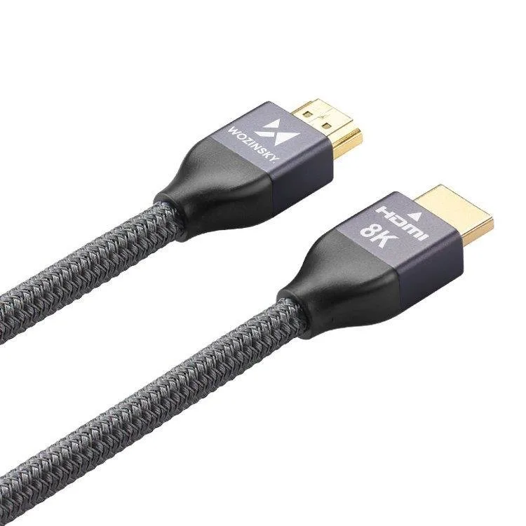 Cablu împletit HDMI 2.1 8K / 4K / 2K, rezistent și durabil, 2 m - argintiu 8
