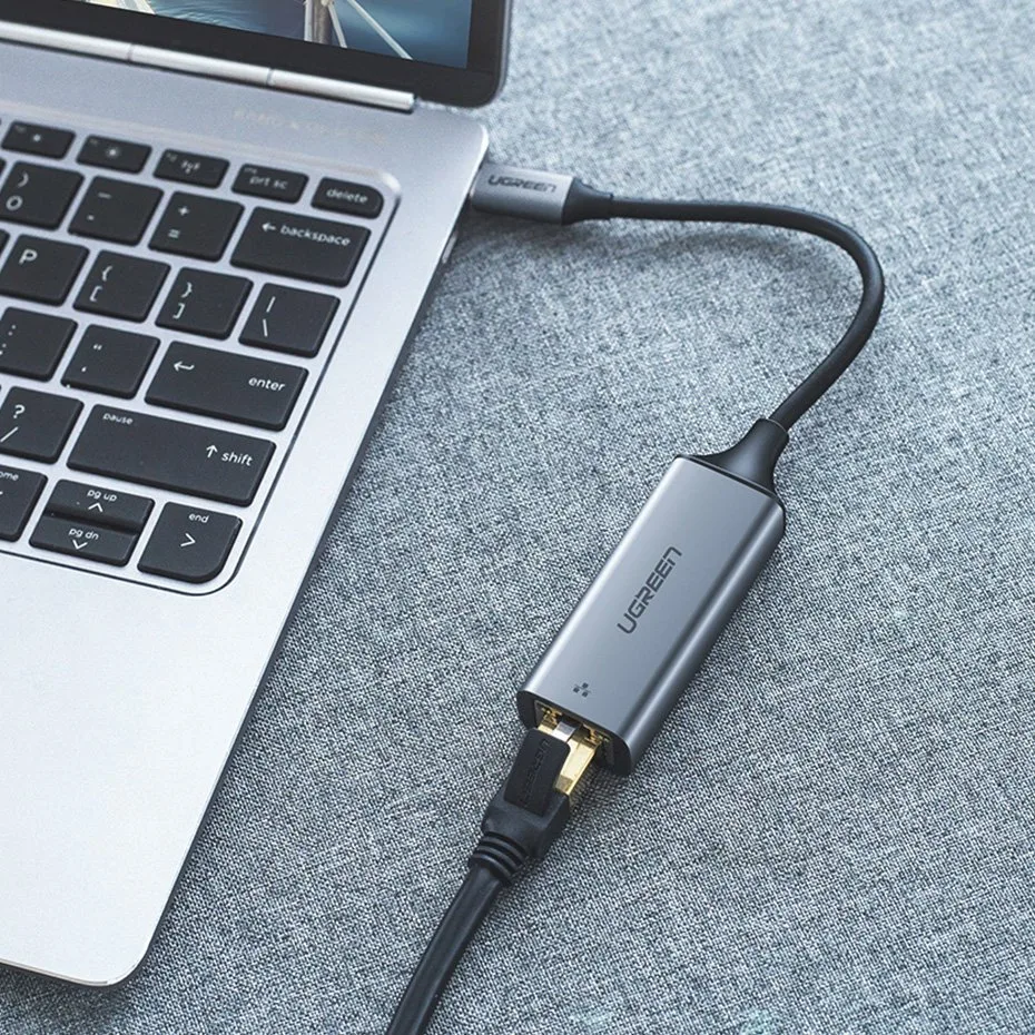 Külső LAN RJ45 - USB-C 1 Gigabit Ethernet hálózati kártya - Szürke