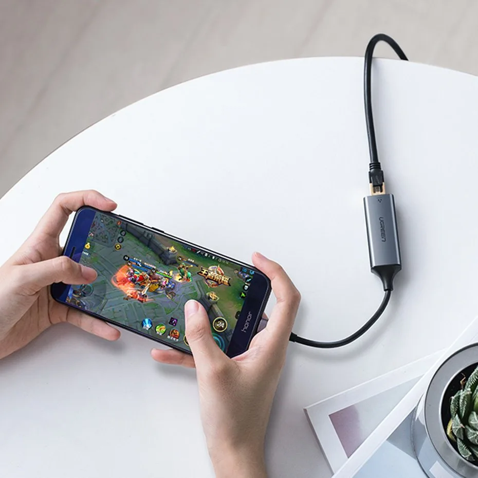 Externe LAN-RJ45-zu-USB-C-1-Gigabit-Ethernet-Netzwerkkarte – Grau 4