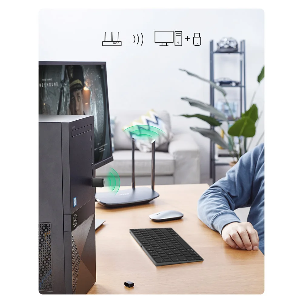 Externe USB-Netzwerkkarte – WLAN 2,4 GHz / 5 GHz 11ac AC650 – Schwarz 11