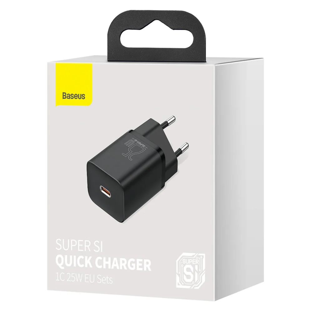 Super-fast 25W USB-C Power Delivery Quick Charge Charger - Black 5