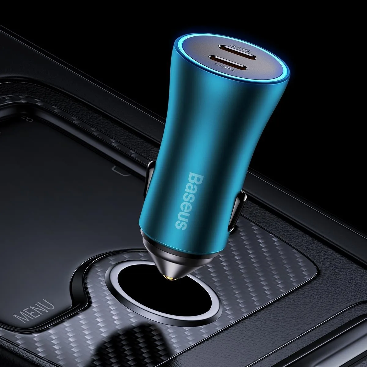 Golden Contactor Pro 2x USB-C 40W Car Charger - Blue 9