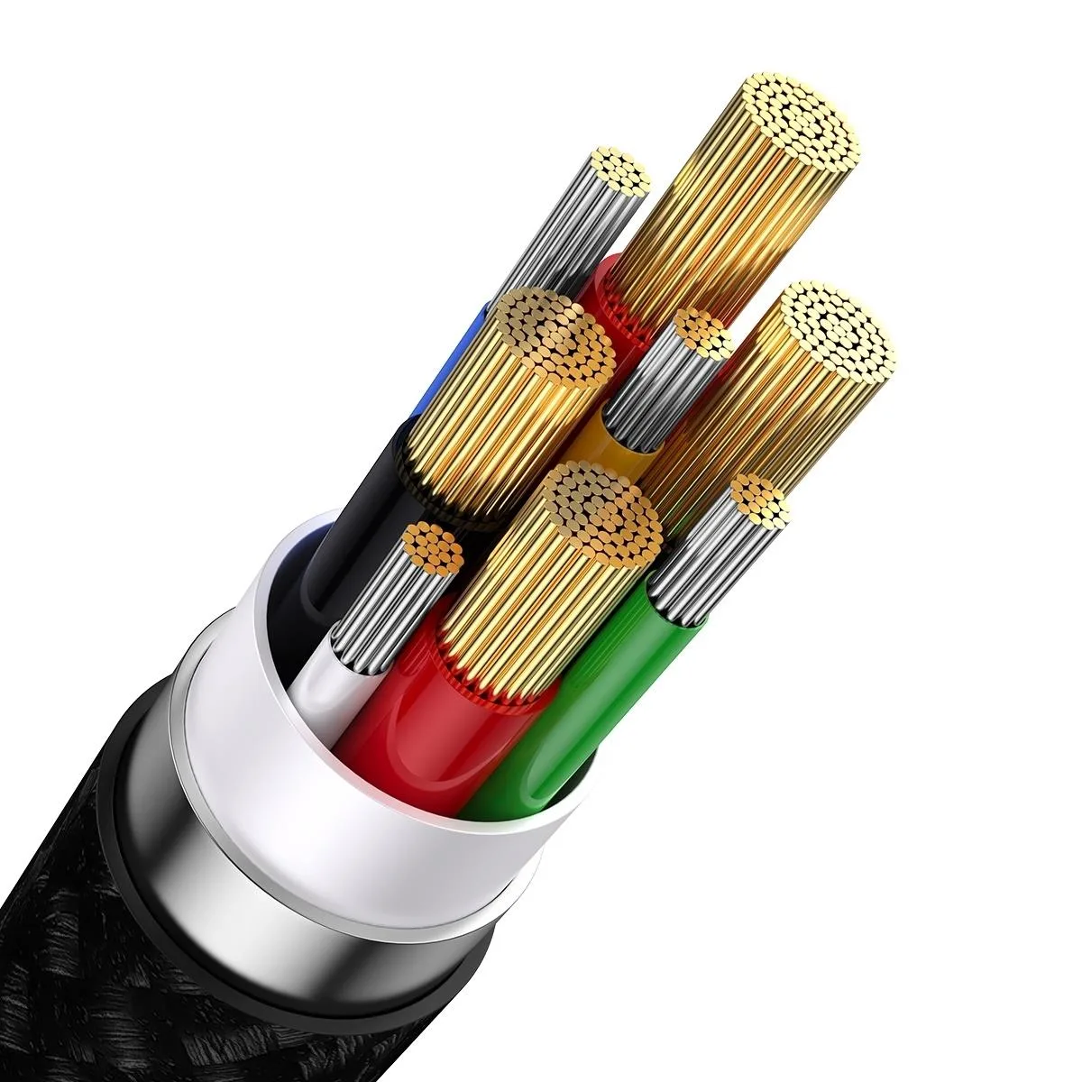 Cablu 4-în-1 USB+USB-C către USB-C / iPhone Lightning / micro USB, 1,2 m – negru 6