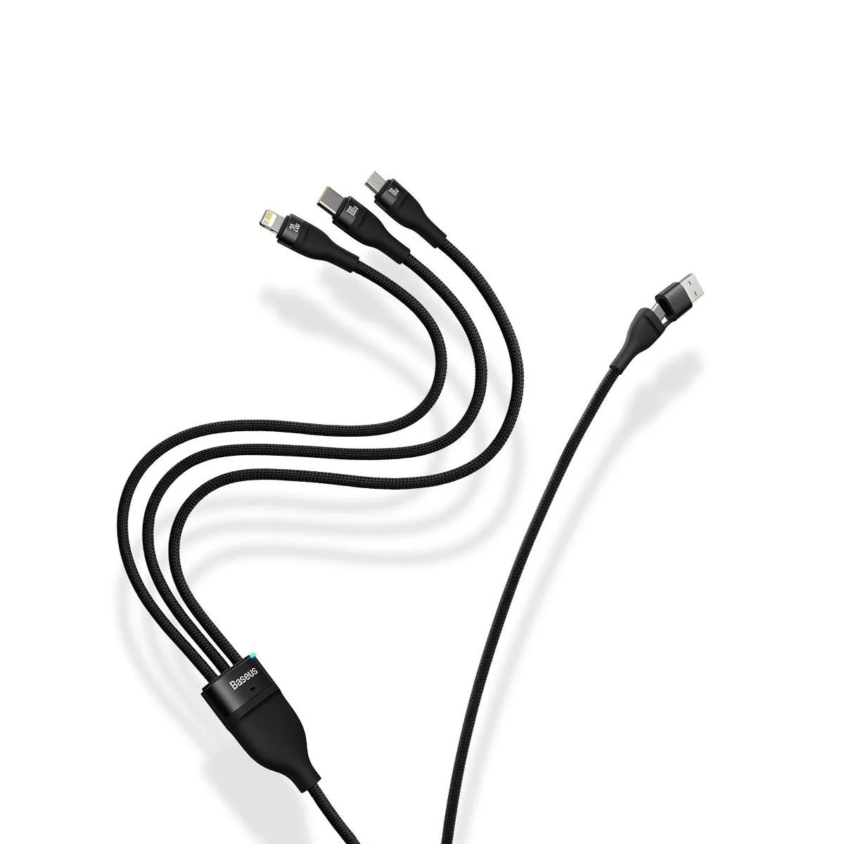 Cablu 4-în-1 USB+USB-C către USB-C / iPhone Lightning / micro USB, 1,2 m – negru 7