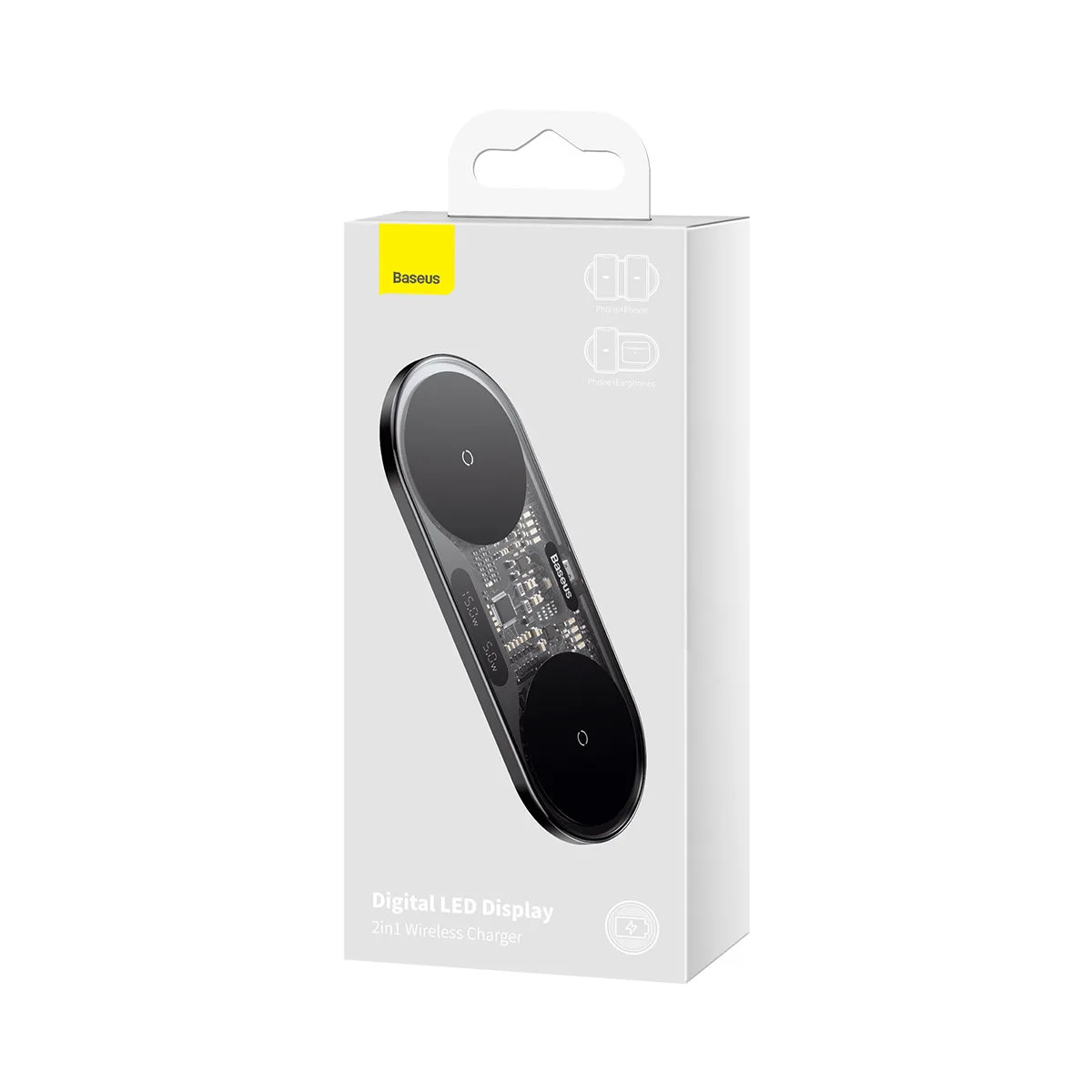 Képernyős kettős QI vezeték nélküli töltő, USB-C 20 W – fekete 11