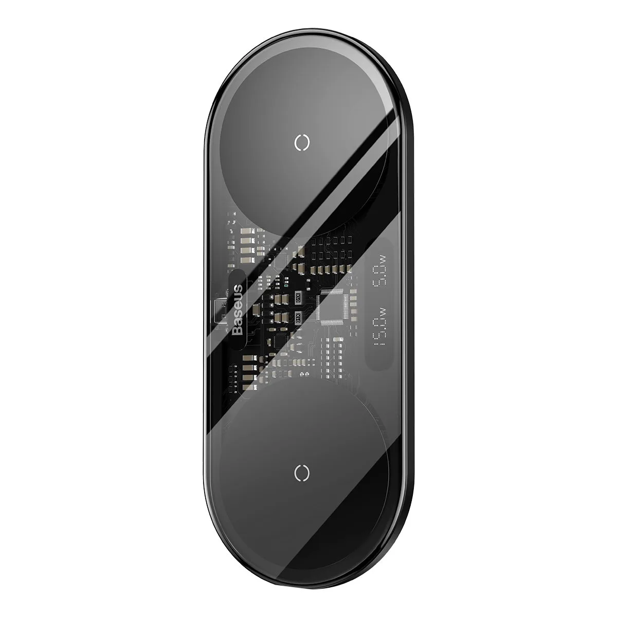 Képernyős kettős QI vezeték nélküli töltő, USB-C 20 W – fekete 3
