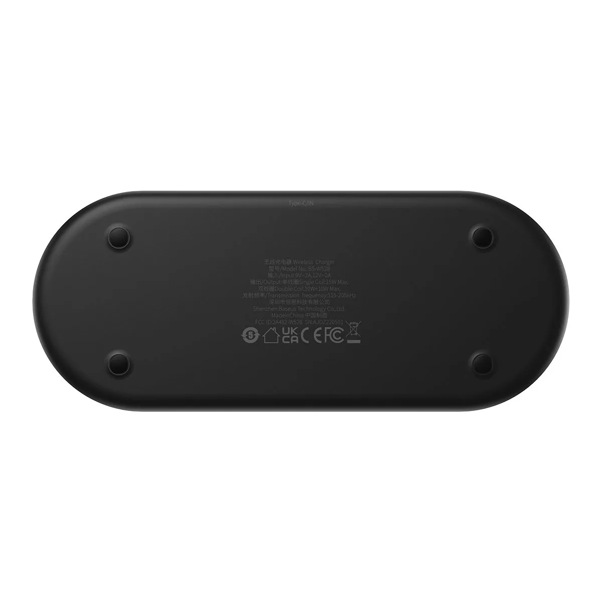 Képernyős kettős QI vezeték nélküli töltő, USB-C 20 W – fekete 4