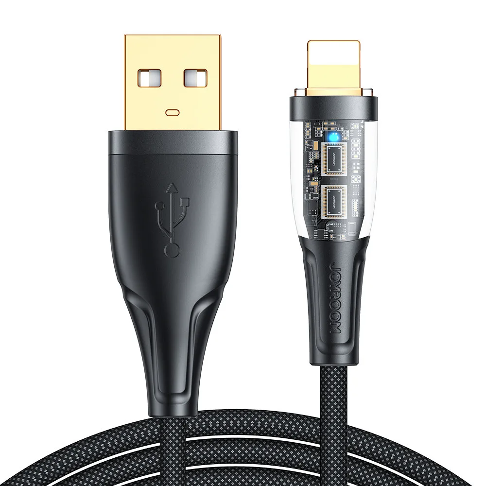 Kabel przewód z inteligentnym wyłącznikiem USB-A - iPhone Lightning 1.2m - czarny 10