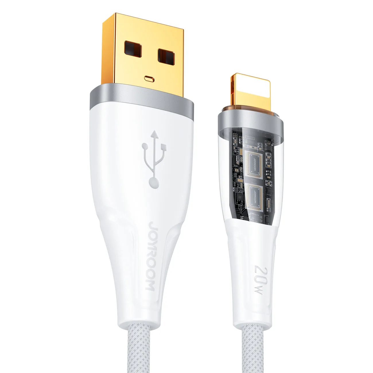 USB-A – iPhone Lightning kábel Smart Switch funkcióval, 1,2 m, fehér