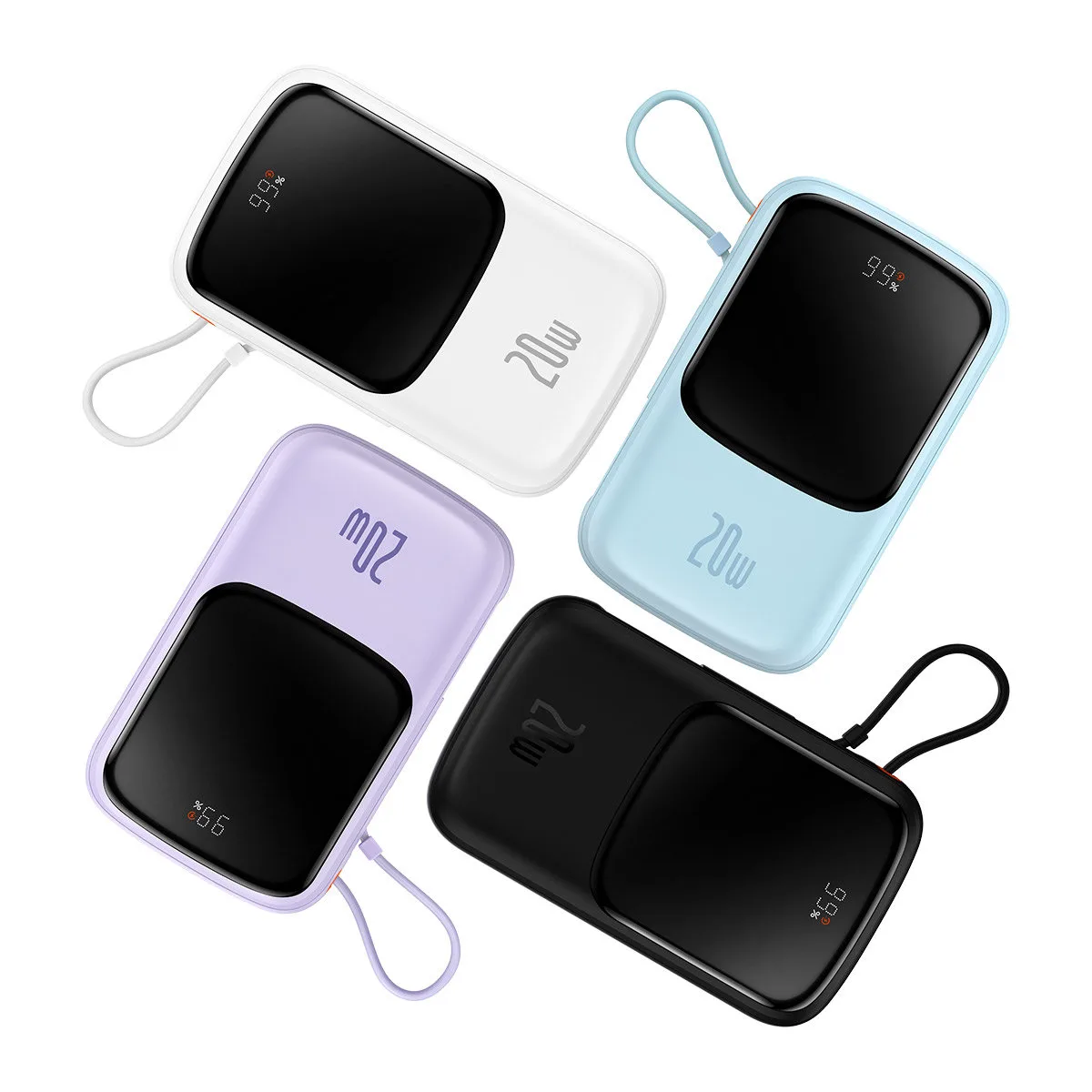 Power bank 10000mAh s USB, USB-C, iPhone Lightning i USB-C kabelom - crna 8