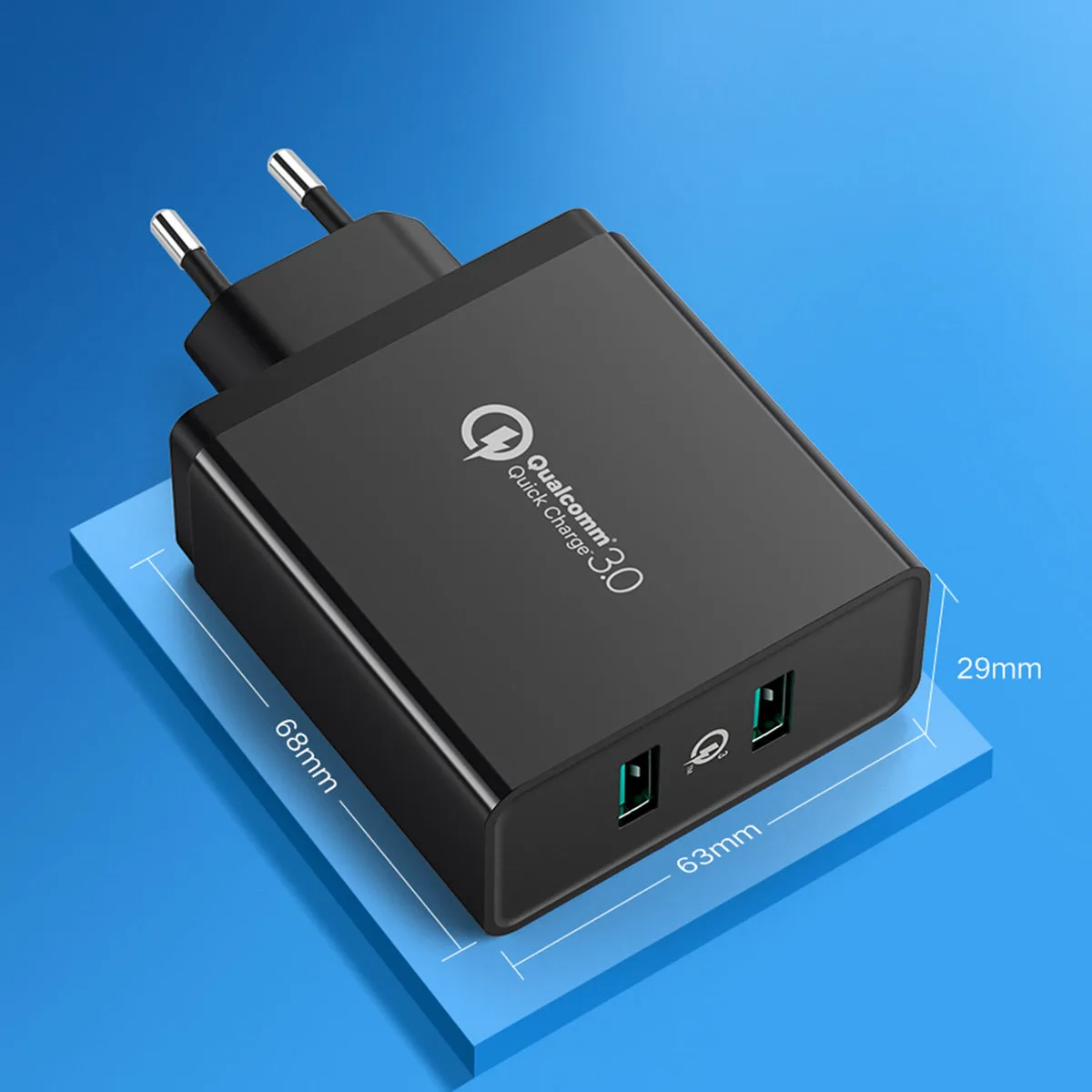 Ładowarka sieciowa do telefonu 2x USB-A 36W QC3.0 - czarna 5