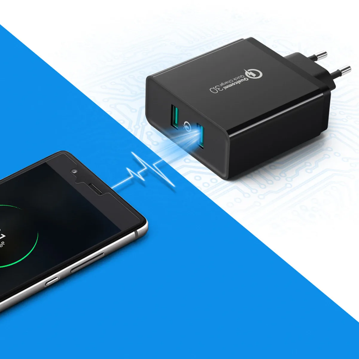 Ładowarka sieciowa do telefonu 2x USB-A 36W QC3.0 - czarna 6