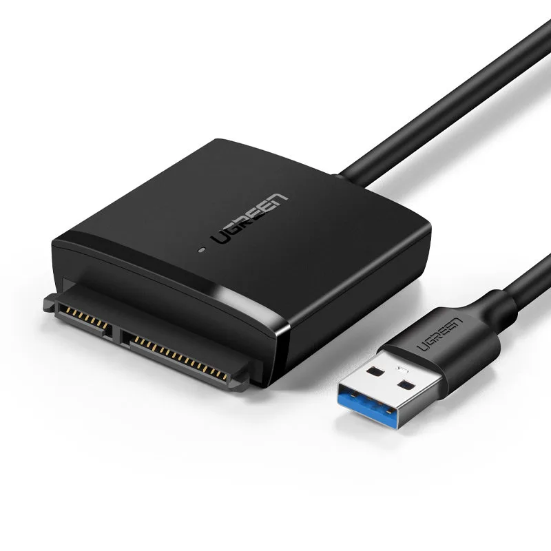 USB 3.0 adapterkábel 2,5'' / 3,5'' SATA HDD és SSD meghajtókhoz, akár 12 TB-ig – fekete