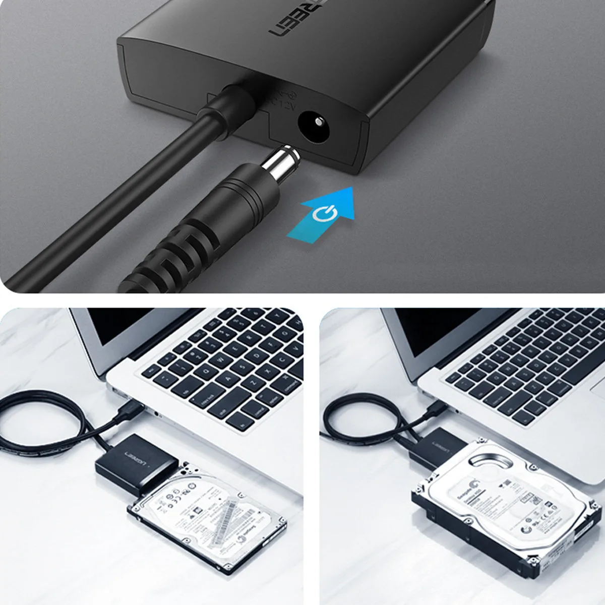 USB 3.0 Adapter Cable for 2.5'' / 3.5'' SATA HDD and SSD up to 12TB - black 7
