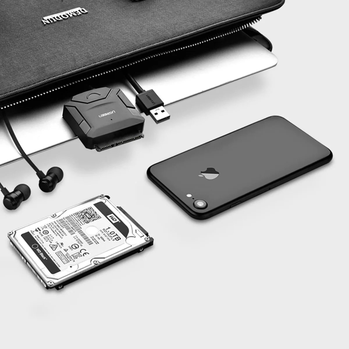 SATA 2,5'' / 3,5'' HDD- und SSD-USB-3.0-Adapterkabel bis zu 4 TB – Schwarz 6