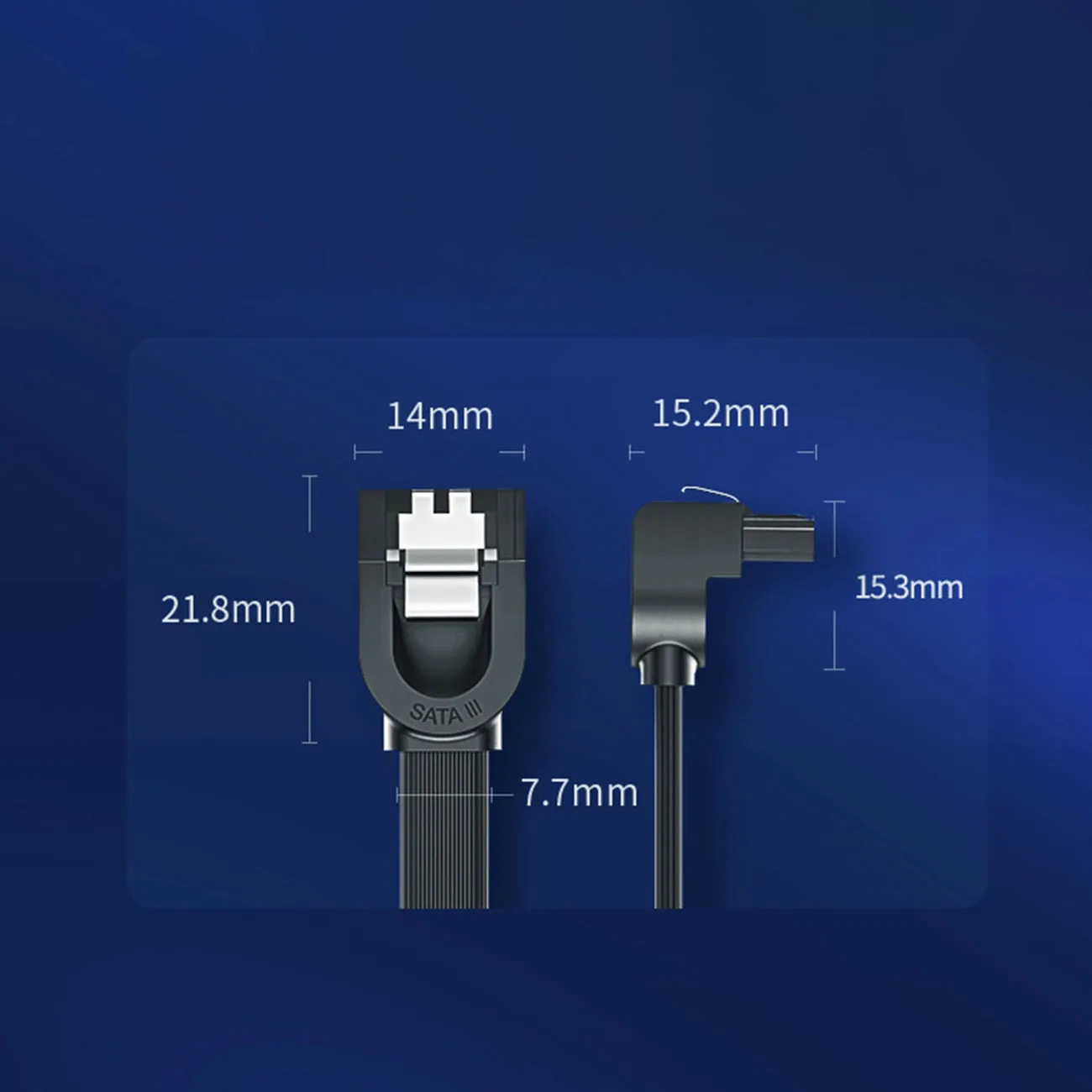 SATA 1.0-3.0 lapos, szögletes kábel, akár 5 Gb/s, 0,5 m – fekete 11