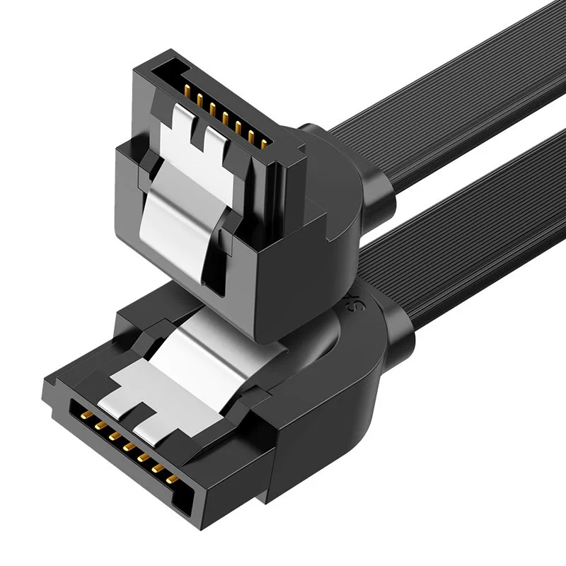 SATA 1.0-3.0 lapos, szögletes kábel, akár 5 Gb/s, 0,5 m – fekete