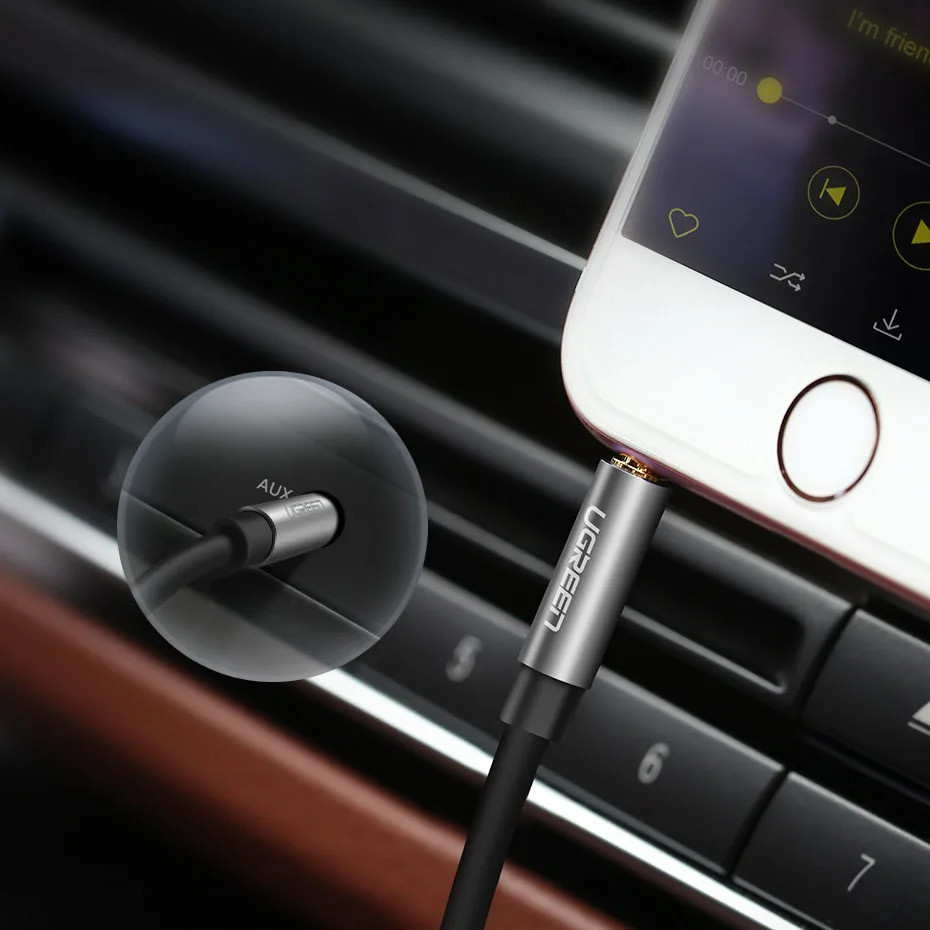 Kabel przewód audio AUX mini jack 3.5mm 1m - czarny 3