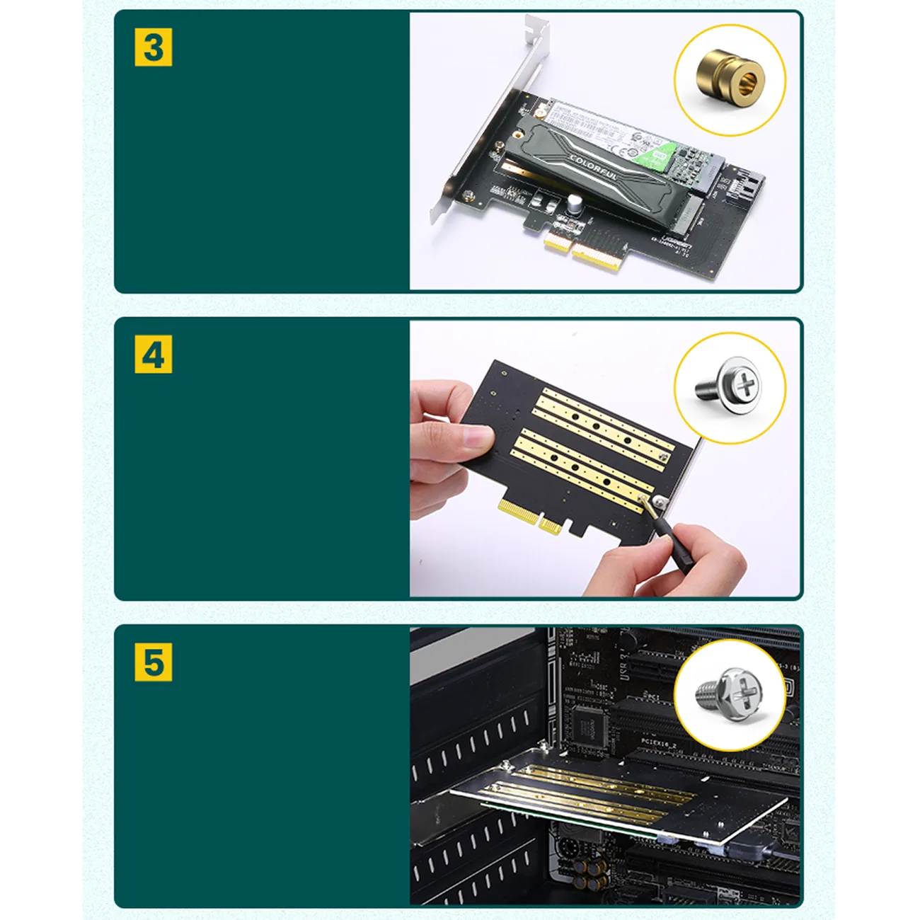 PCIe 3.0 x4 expansion card with two additional M.2 M-Key and M.2 B-Key SSD slots 10