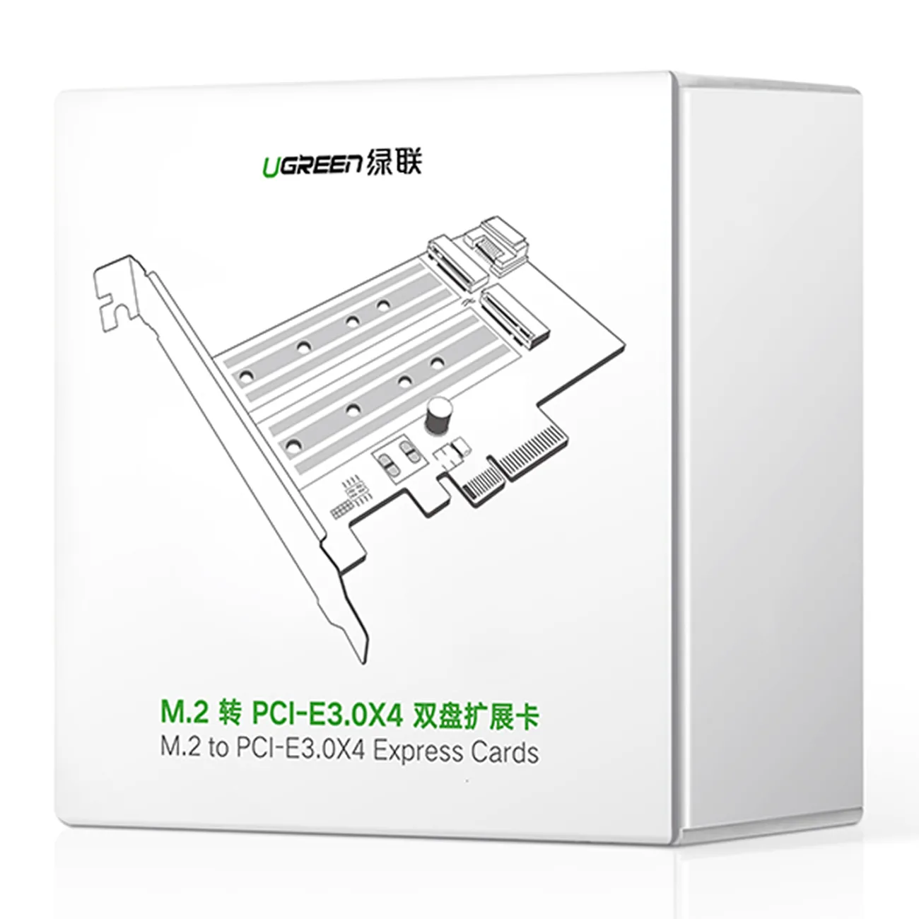 PCIe 3.0 x4 expansion card with two additional M.2 M-Key and M.2 B-Key SSD slots 5