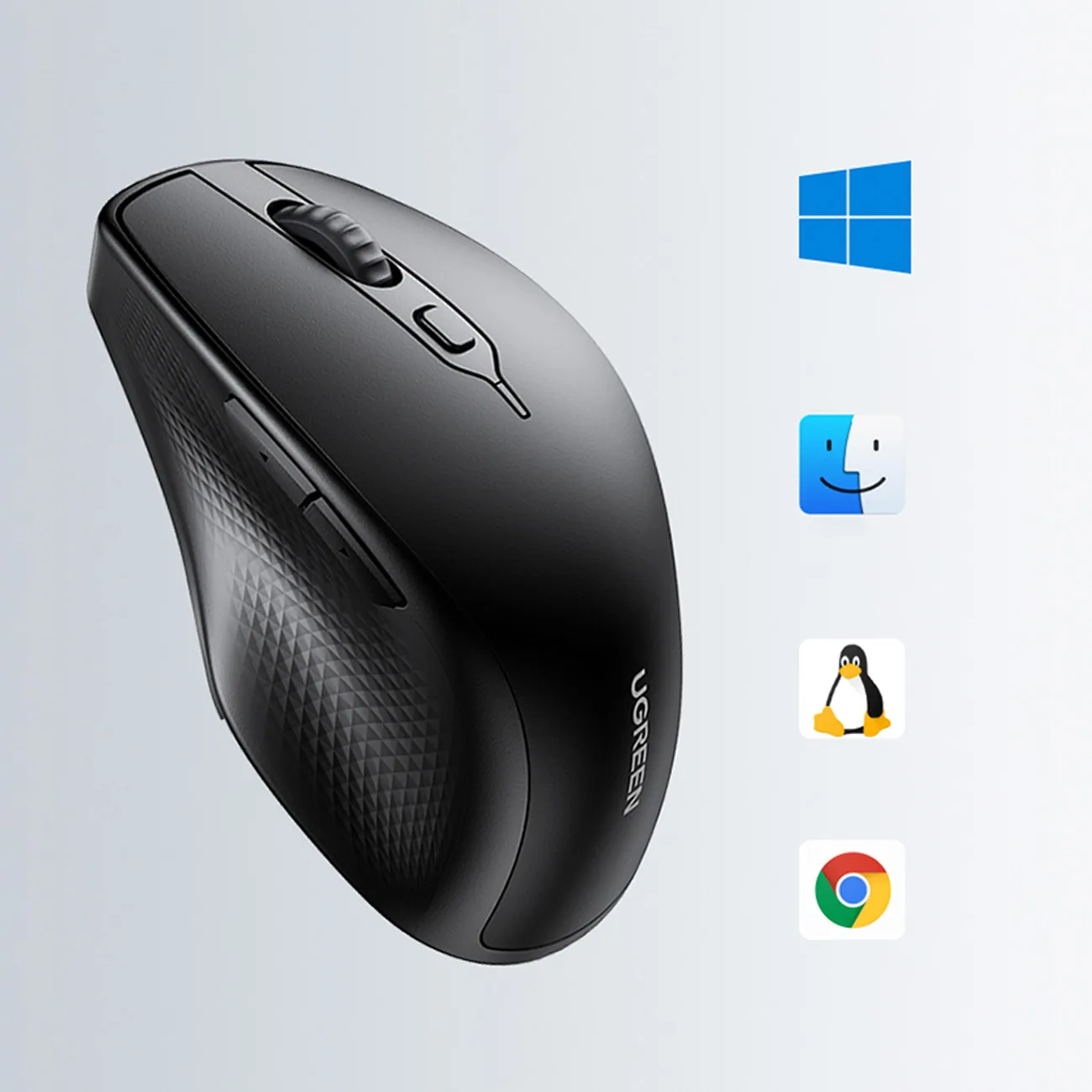 Quiet, ergonomic wireless computer mouse (2x AA) - black 5