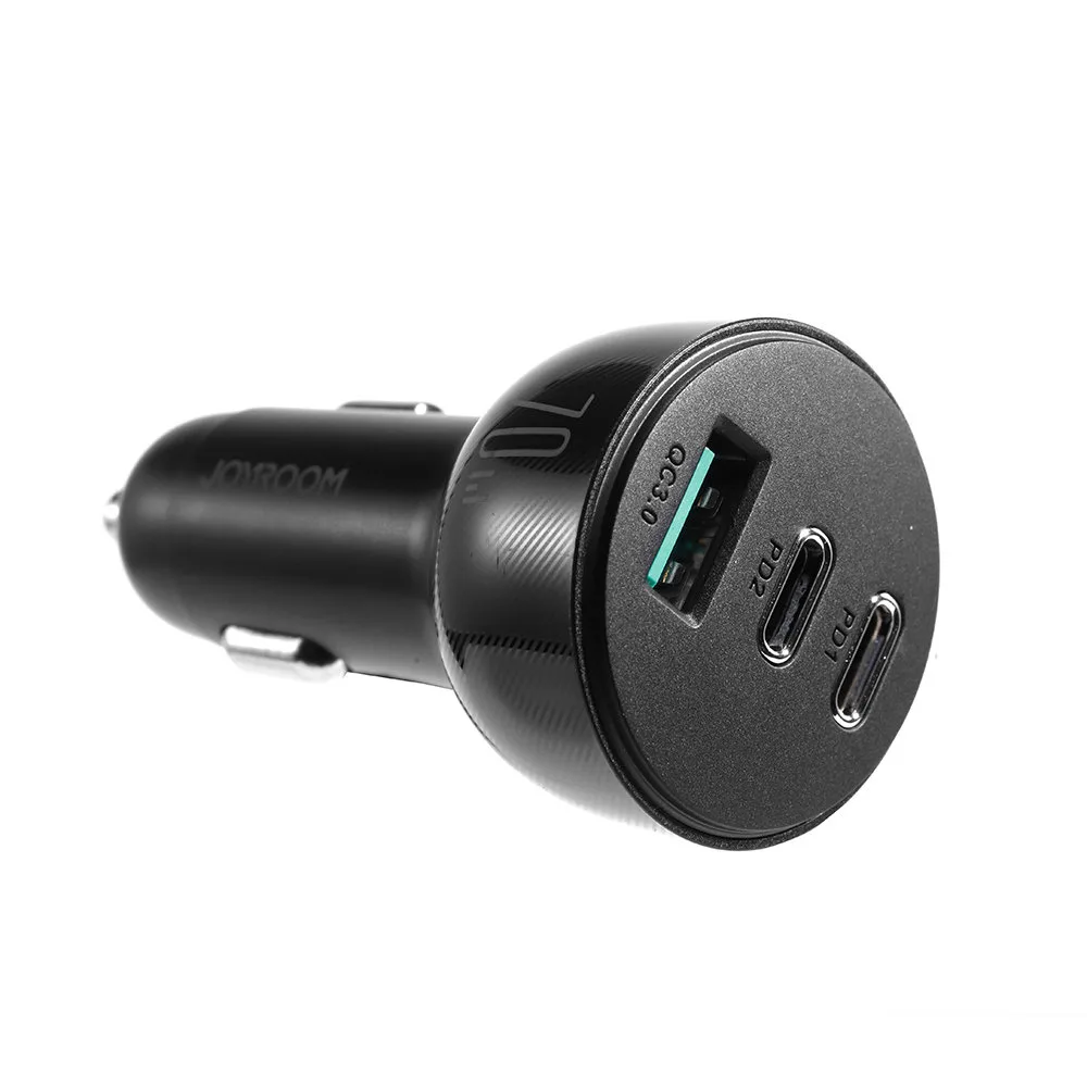 Ładowarka samochodowa do zapalniczki 3 porty USB i 2x USB-C 70W - czarna 4