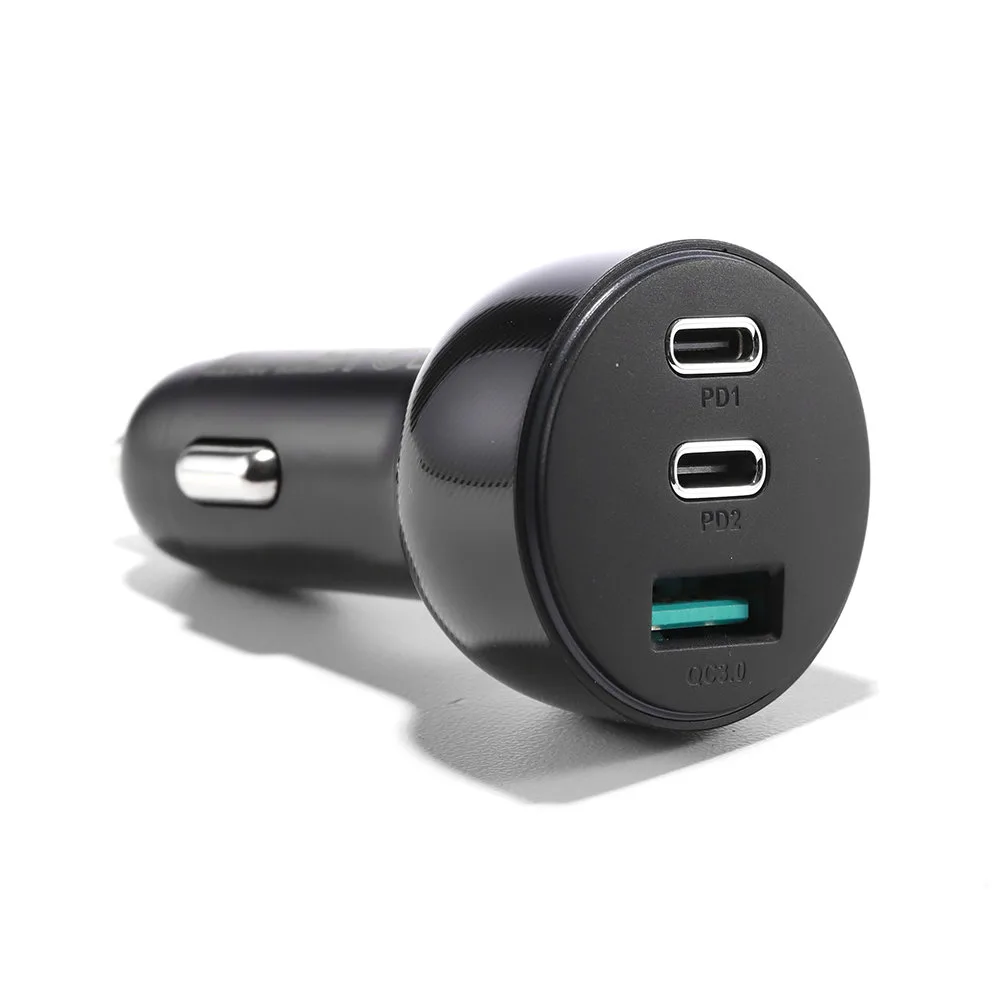 Ładowarka samochodowa do zapalniczki 3 porty USB i 2x USB-C 70W - czarna 6