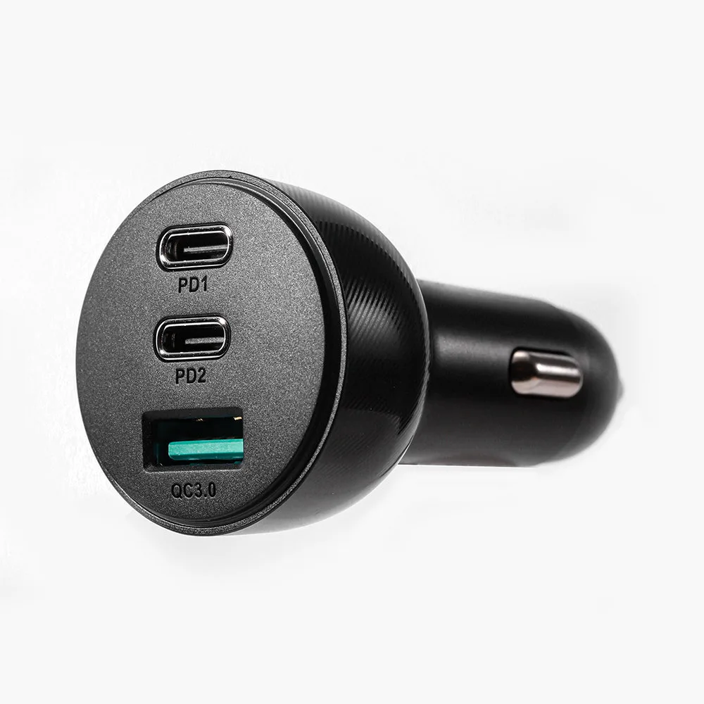 Ładowarka samochodowa do zapalniczki 3 porty USB i 2x USB-C 70W - czarna 7