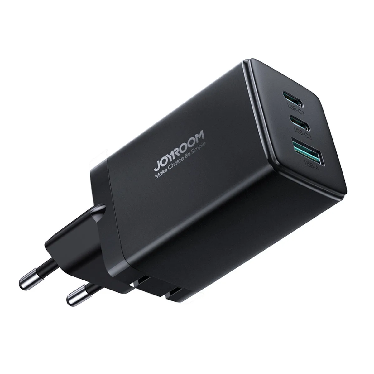Szybka ładowarka sieciowa GaN USB 2x USB-C + kabel USB-C 1.2m - czarna 2