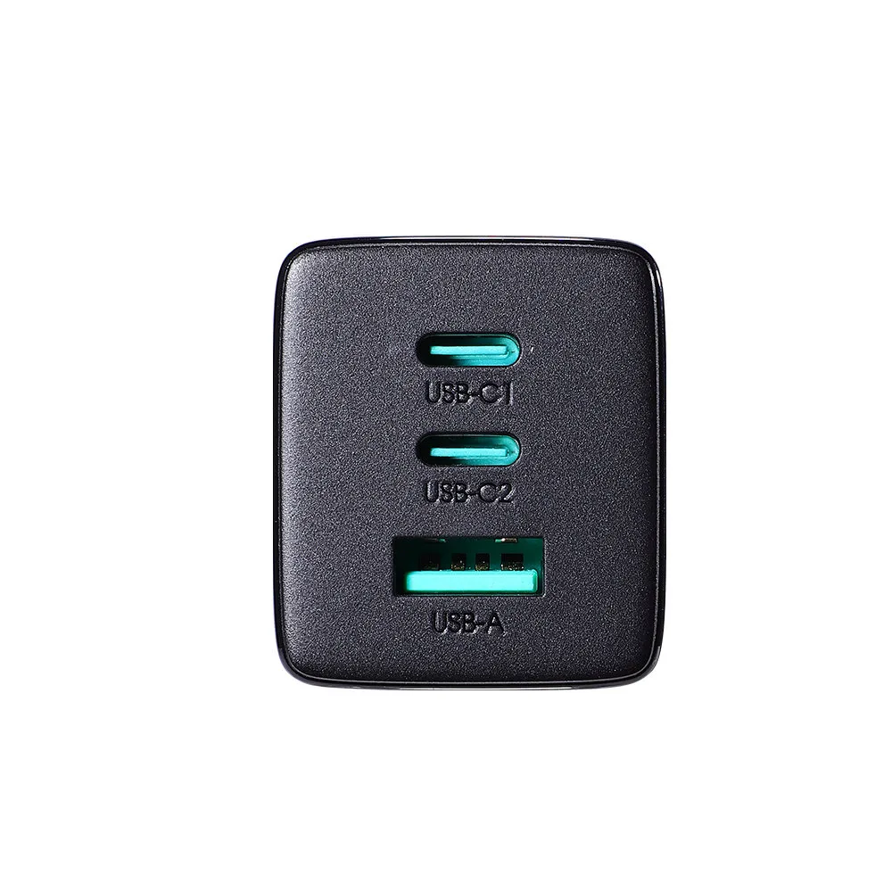 Szybka ładowarka sieciowa GaN USB 2x USB-C + kabel USB-C 1.2m - czarna 8