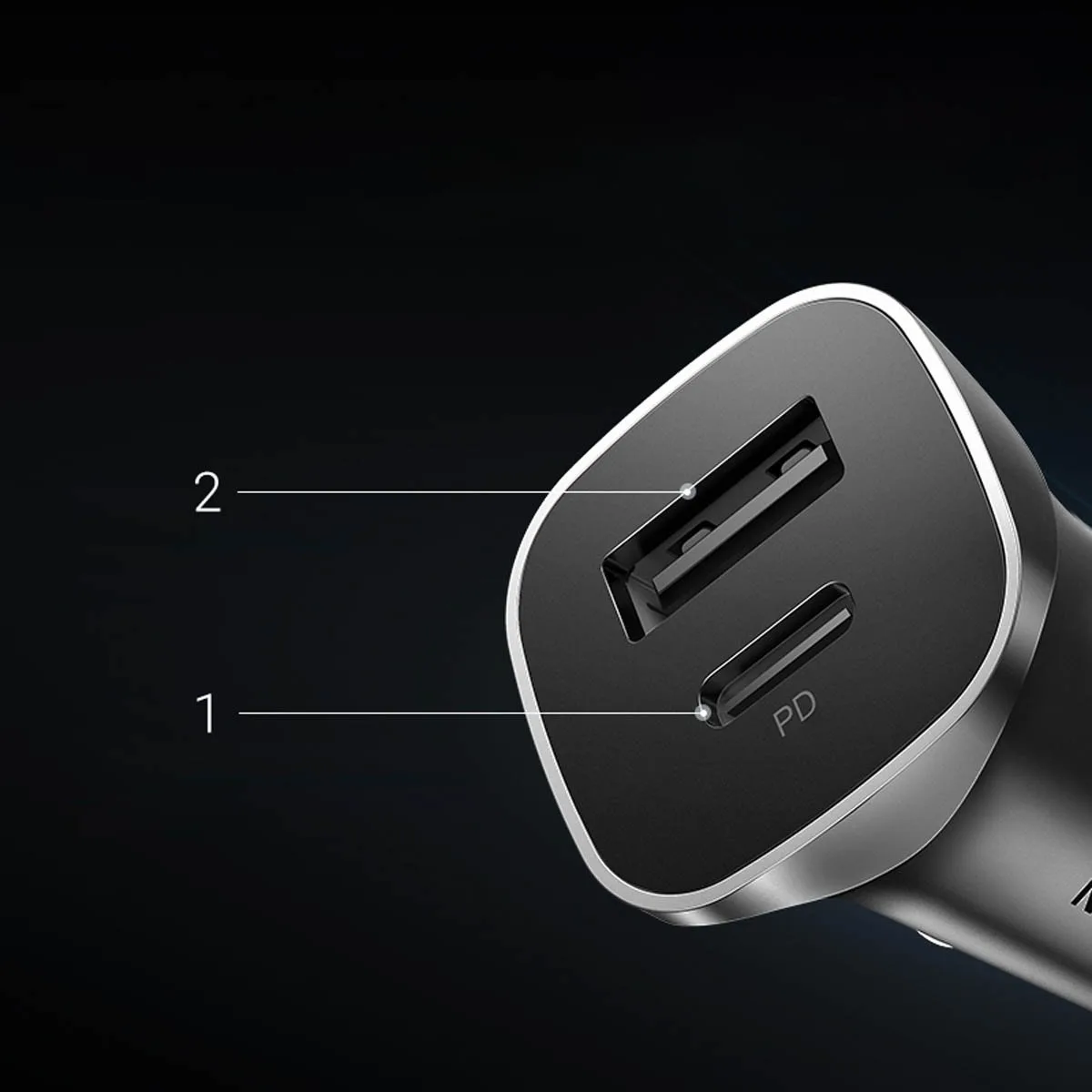 Szybka ładowarka samochodowa USB-A i USB-C 30W PD PPS - szara 11
