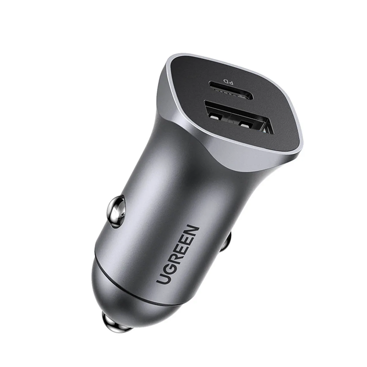 Szybka ładowarka samochodowa USB-A i USB-C 30W PD PPS - szara 7
