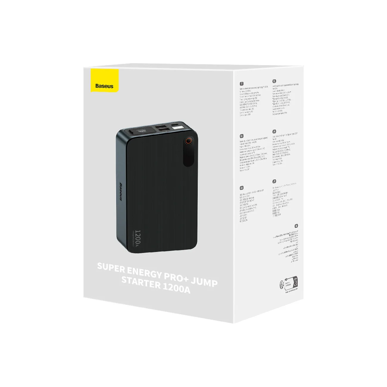3-v-1 štartér do auta 1200 A + powerbanka 7200 mAh + LED baterka – čierna 11