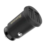 Mini car charger for phone, 2x USB, Grain Car Charger, black 4