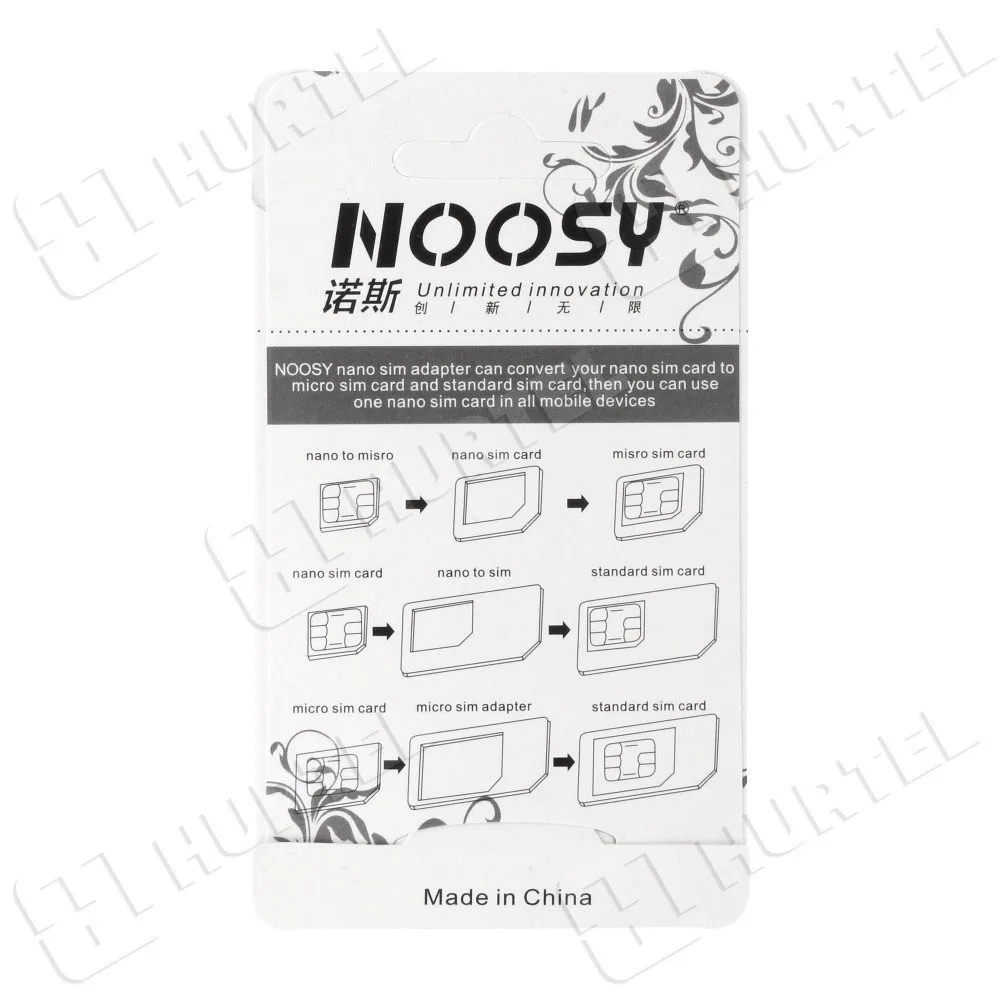 Noosy nano micro SIM adapter készlet + fehér kulcs 3