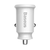 Mini automobilski punjač za telefon 2x USB zrnati automobilski punjač bijeli 2