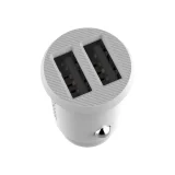 Mini automobilski punjač za telefon 2x USB zrnati automobilski punjač bijeli 4