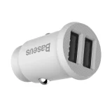 Mini automobilski punjač za telefon 2x USB zrnati automobilski punjač bijeli 5