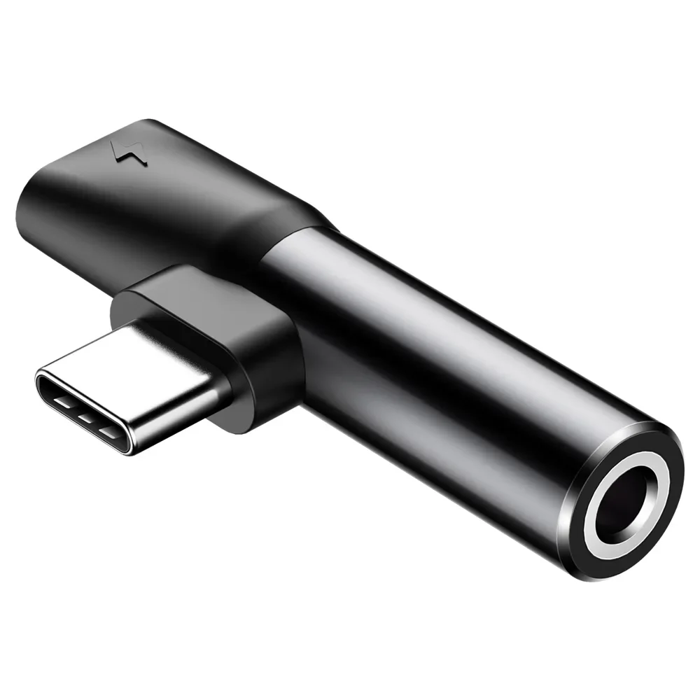 Audio konverter L41 adapter s USB-C na USB-C + 3,5 mm priključak, crni