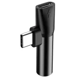 Audio konverter L41 adapter s USB-C na USB-C + 3,5 mm priključak, crni 4