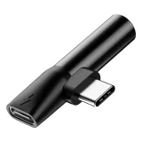Audio konverter L41 adapter s USB-C na USB-C + 3,5 mm priključak, crni 6